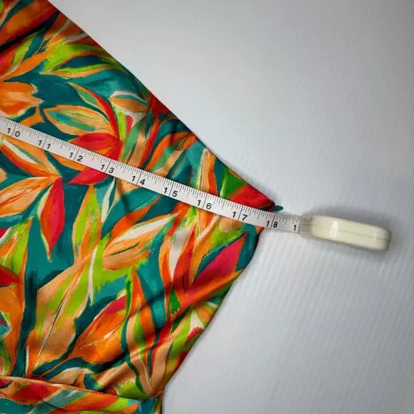 Nicole Miller One Shoulder Tropical Maxi Dress Women's 10 Resort Vacation Cruise - Picture 16 of 16